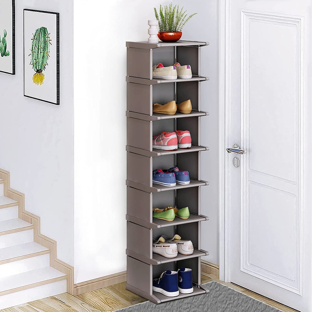 WEXCISE Narrow Shoe Rack 10 Tiers Tall Shoe Rack For Ghana