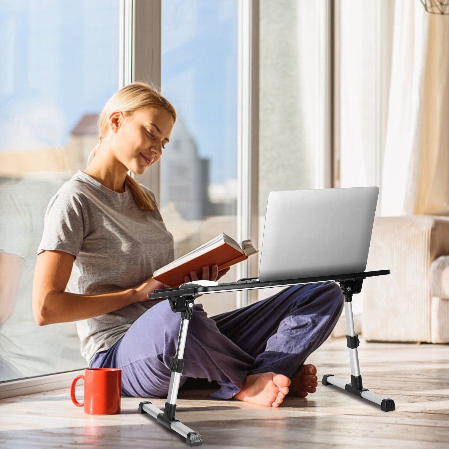 Bed Tray Desk Table Adjustable Laptop Stand Lap W/ Folding Etsy