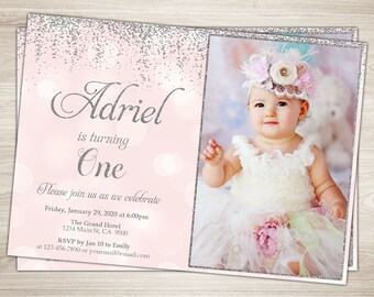 first birthday invitation girl 1st birthday invitation pink etsy