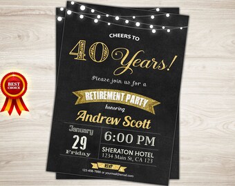 rustic retirement invitation printable retirement party etsy