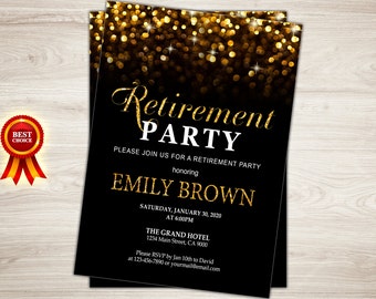 rustic retirement invitation printable retirement party etsy