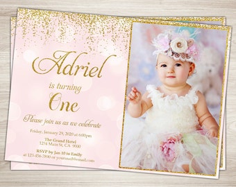 First Birthday Invitation Girl Etsy