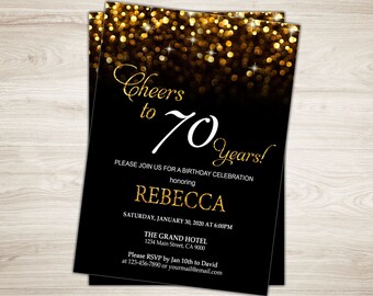 70th birthday invite etsy