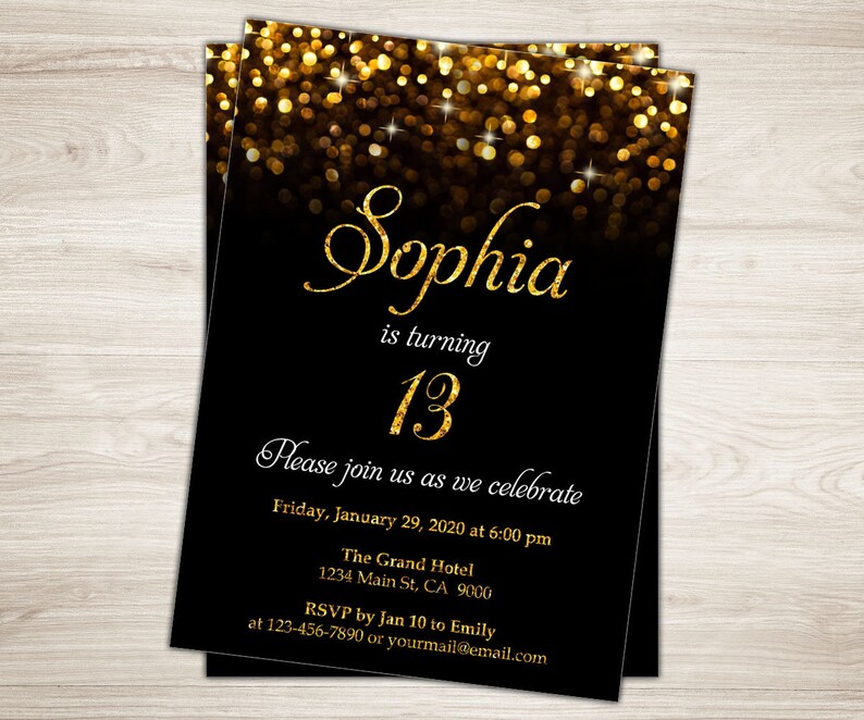 13th Birthday Invitation Girl 13th Birthday Invite Teen Etsy