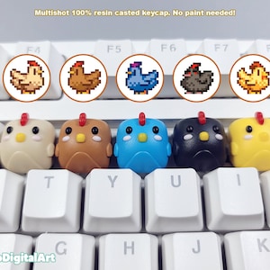 Stardew Valley Chicken Keycap. Stardew Chicken Artisan Keycap. Cute Chicken Keycap. Stardew Valley Gifts. Gift for him. Gamer Gift for her