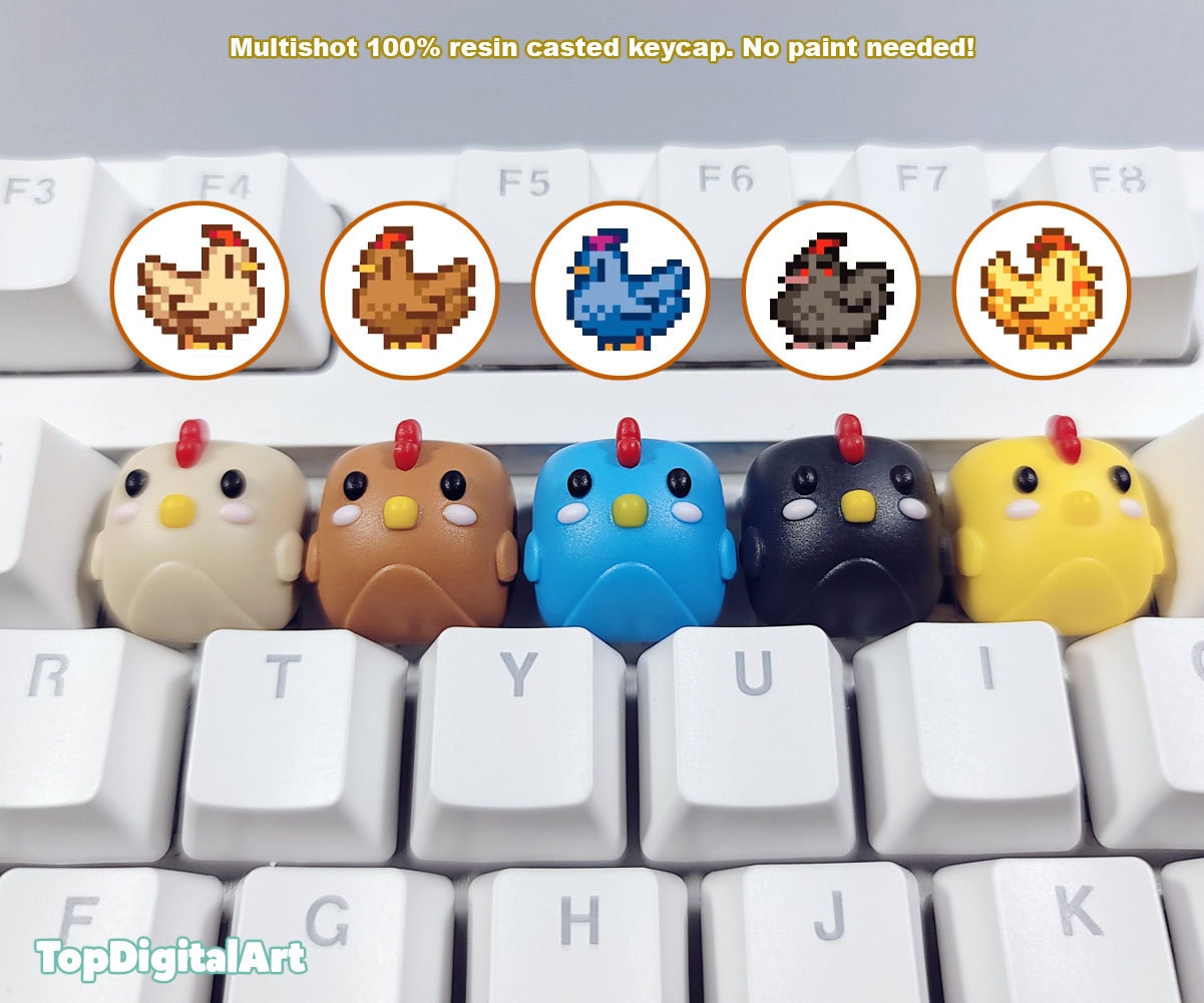 Stardew Valley Chicken Keycap. Stardew Chicken Artisan Keycap. Cute ...