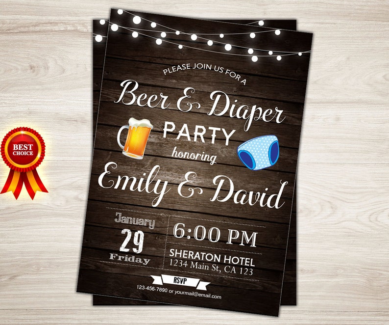 Invitation pour une daddy shower | Créatrice : TopDigitalArt.