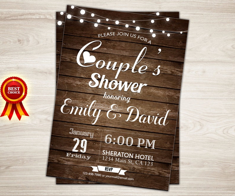 Rustic Couples Shower Invitation. Couples Wedding Shower Etsy