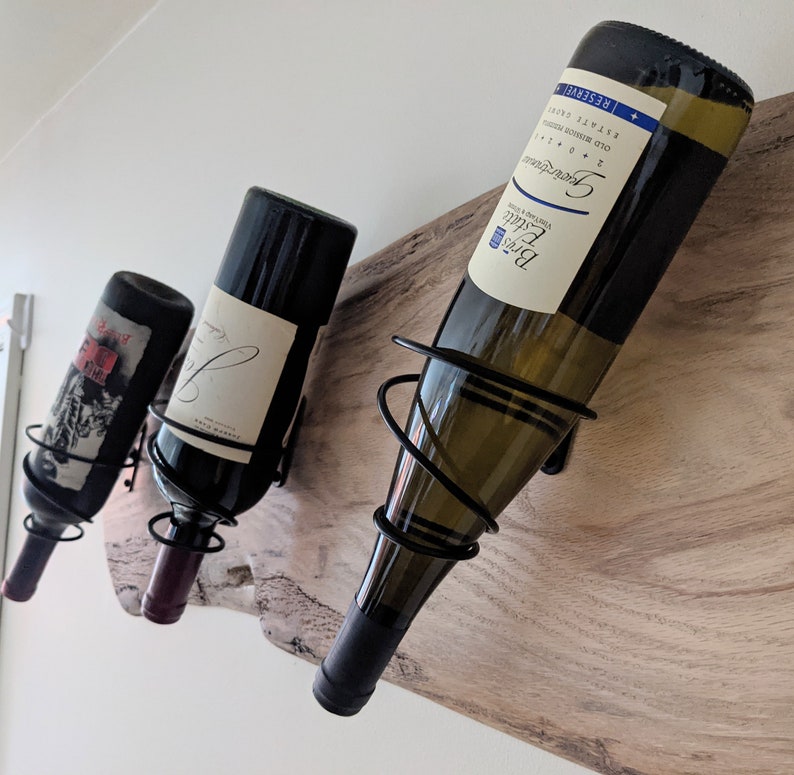 Live Edge Oak Horizontal Wine Rack White Washed Oak Wall Etsy