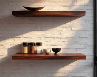 Modern Floating Shelf | Minimalist Solid Wood Wall Shelves