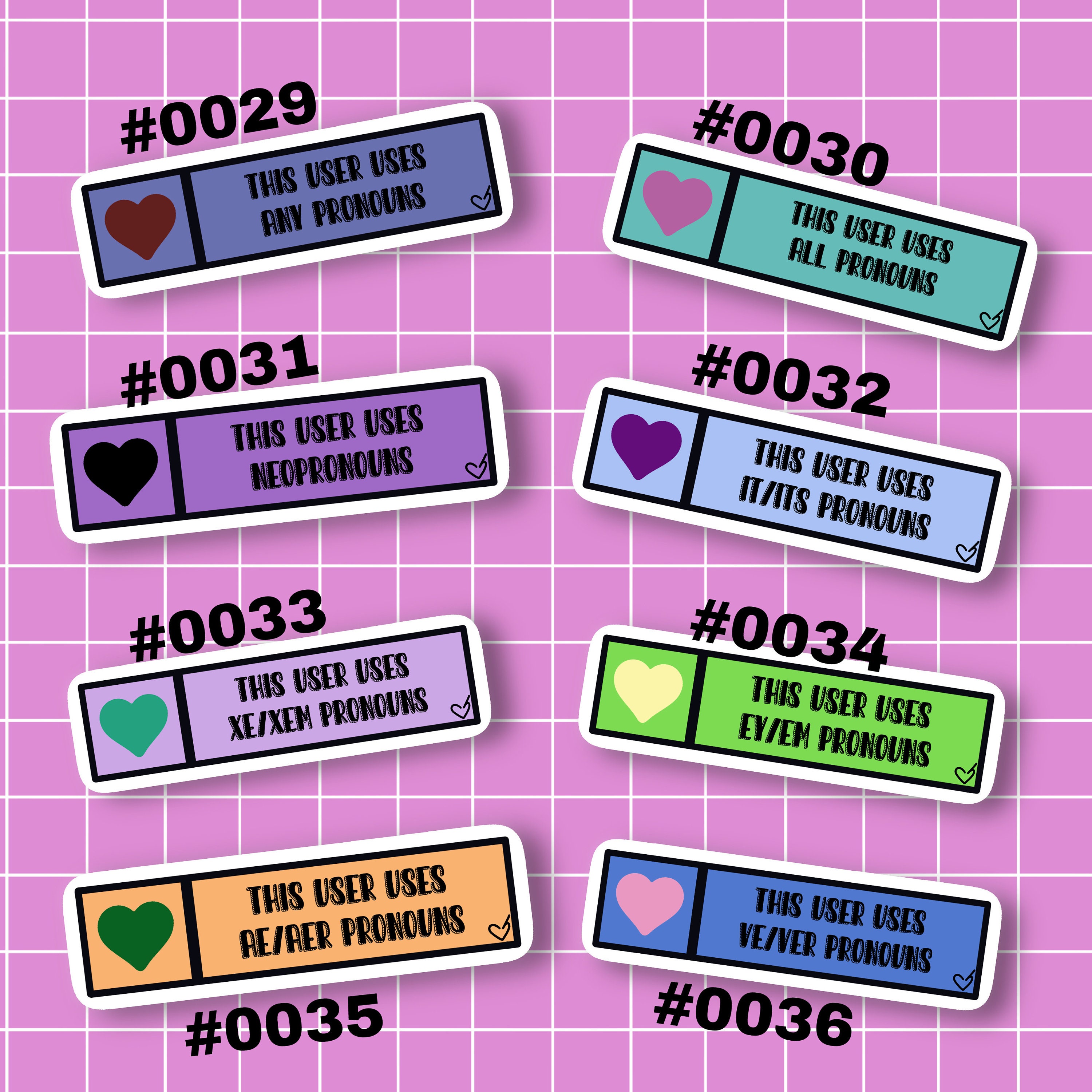 Pronoun User Boxes Neo Pronouns Vinyl Stickers Etsy UK