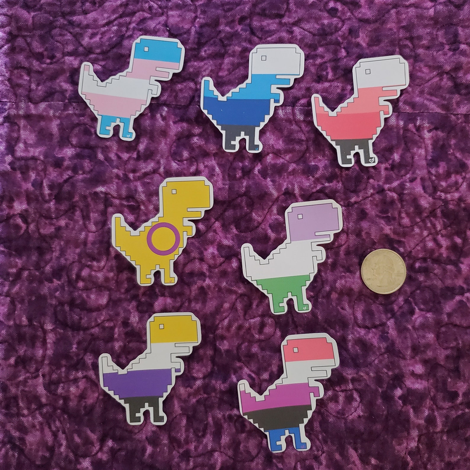 Gender Pride Flag Dinosaur Vinyl Stickers Etsy