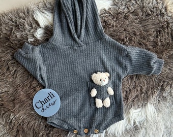 Snuggle Baby Romper for Newborn Boy.Waffle Knit Easter Photo Spring Romper. Easter Outfit.Baby Shower Gift Gender Neutral.Coming Home Outfit