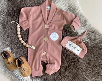 Newborn boy Clothes Newborn boy Coming home Outfit Baby boy gift Newborn hat Newborn gift Monogrammed baby boy outfit Baby shower gift Clay