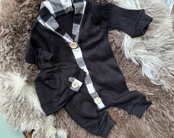 Black /plaid romper  Boy Clothes.Going Home Outfit Newborn Boy.Take home outfit.Preppy. Personalized boy gift.Name hat. Spring summer outfit