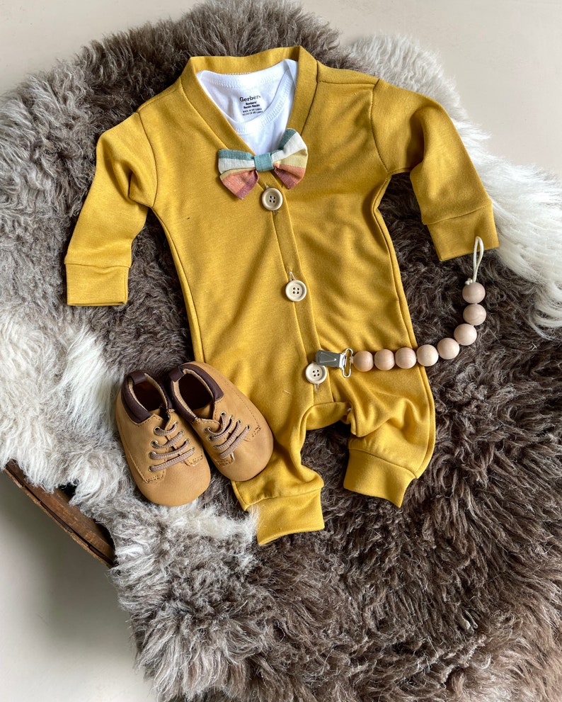 Baby Boy Coming Home Outfit With Bow Tie.monogrammed Baby Boy Etsy