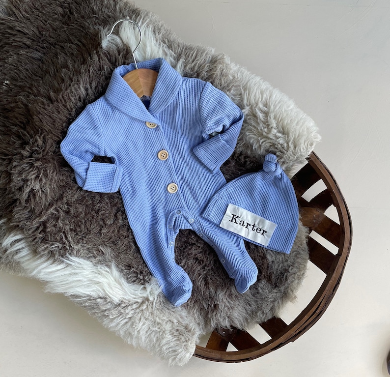Baby Boy Organic Footies . Newborn Coming Home Outfit . Home Etsy