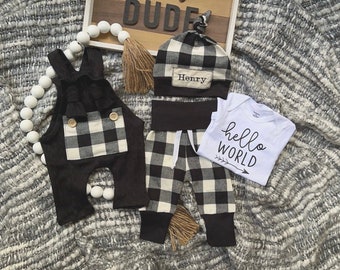 Newborn Boy Coming Home Outfit Baby Boy Hospital Outfit Take Me Home Newborn Baby Gift Baby Boy Clothes Personalized Newborn Hat Preppy Fall