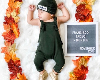 Baby Boy romper.Newborn boy Clothes.Going Home Outfit Newborn Boy.Take home outfit. Fall/winter Preppy.Personalized.Name hat, hospital photo