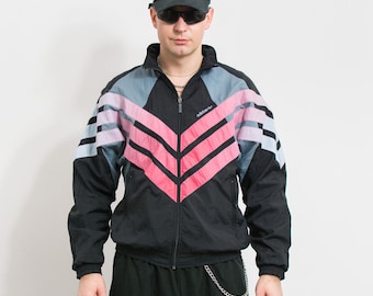 Vintage 80-90s Adidas Originals Men's Zip Track Jacket Windbreaker