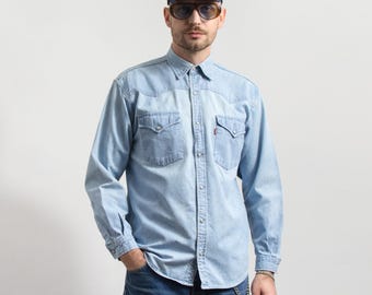 Levi's Vintage 90s Denim Shirt in Blau Herren S