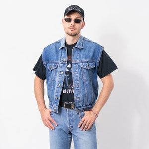 Levi sleeveless denim jacket outlet