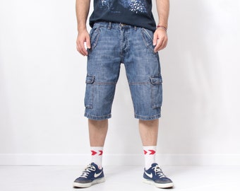 Vintage jorts Y2K cargo denim shorts bloke core size XL