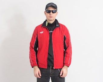 PUMA track jacket red zip up blokecore men size S