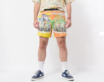 Surf printed 90's shorts vintage rainbow summer beach men size S