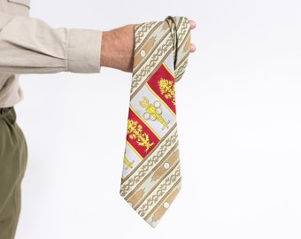 Vintage 80s tie in multi colour retro pattern necktie preppy