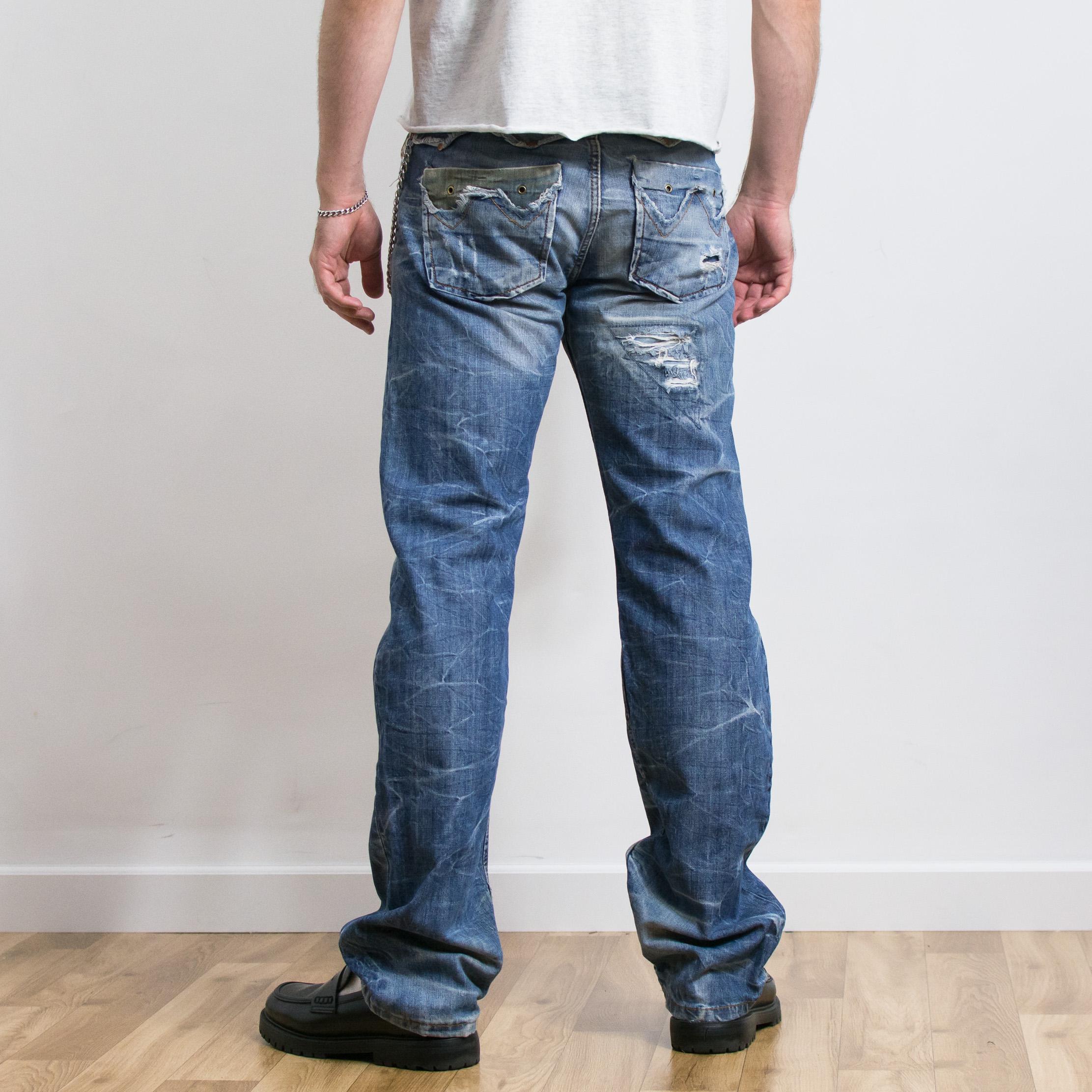 Diesel Y2K Distressed Straight Leg Jeans Size 32 - Etsy