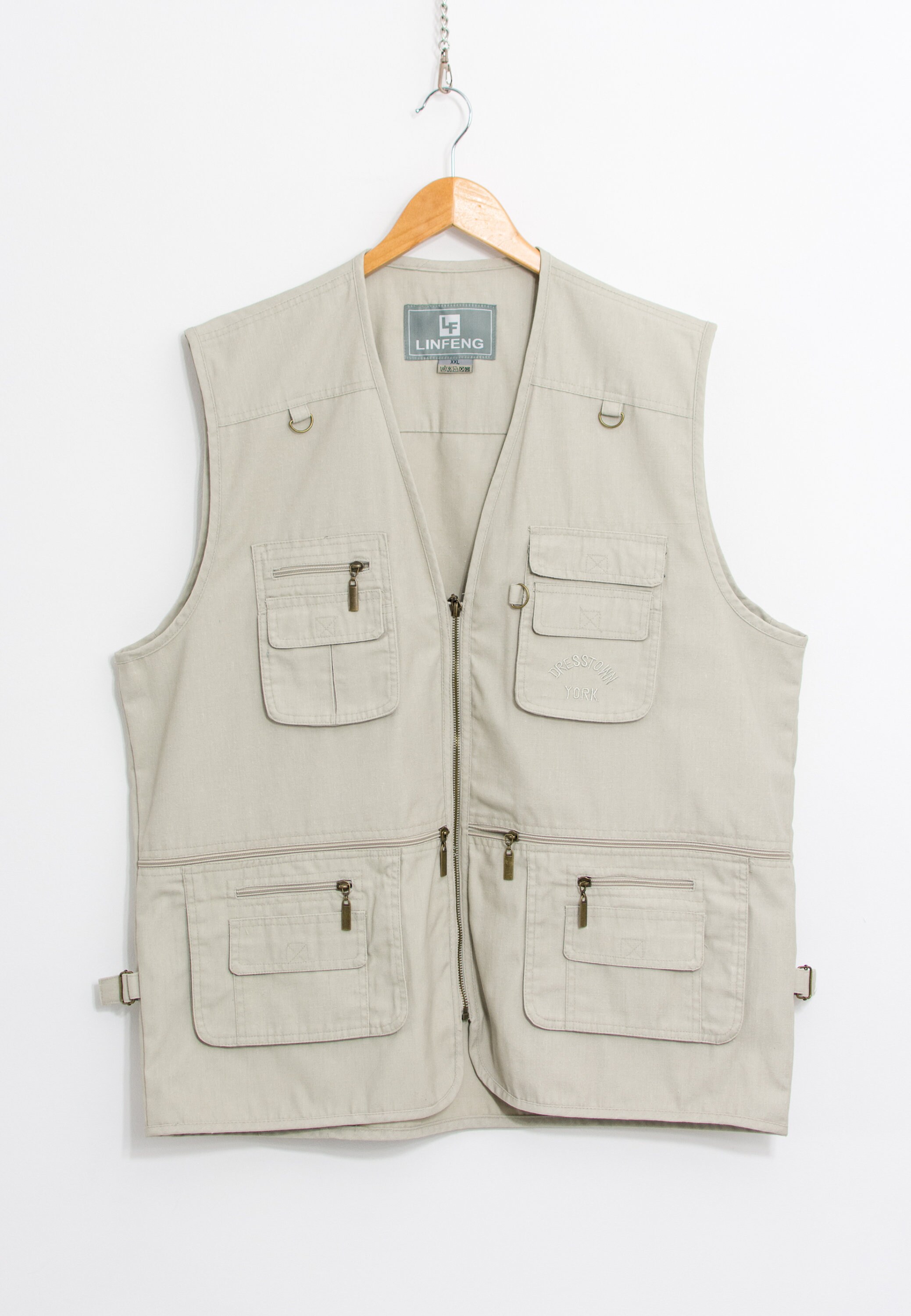 Vintage 90'S Ausable Fishing Vest, Men's Size L unclear beige type brown Vintage Second Hand