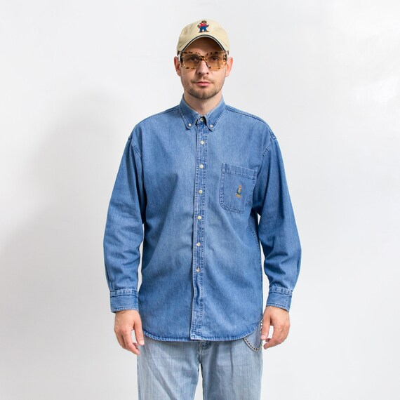 Ralph lauren men's denim shirts long sleeve hot sale