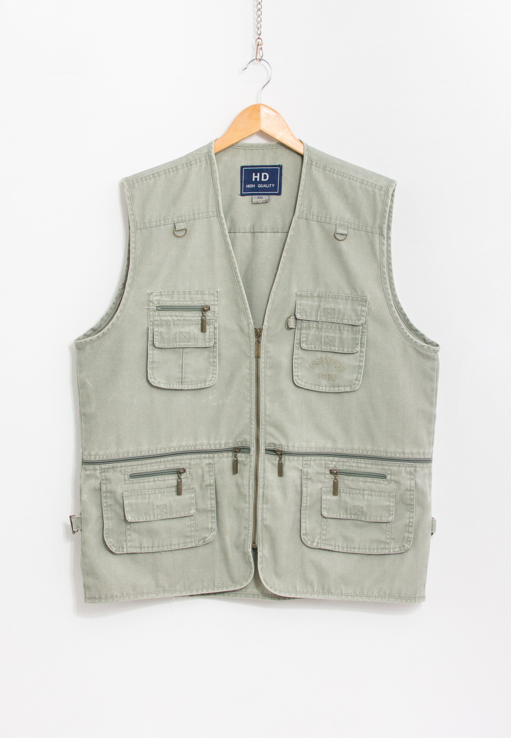 Gilet de travail Vintage pour hommes, veste utilitaire marron vieilli