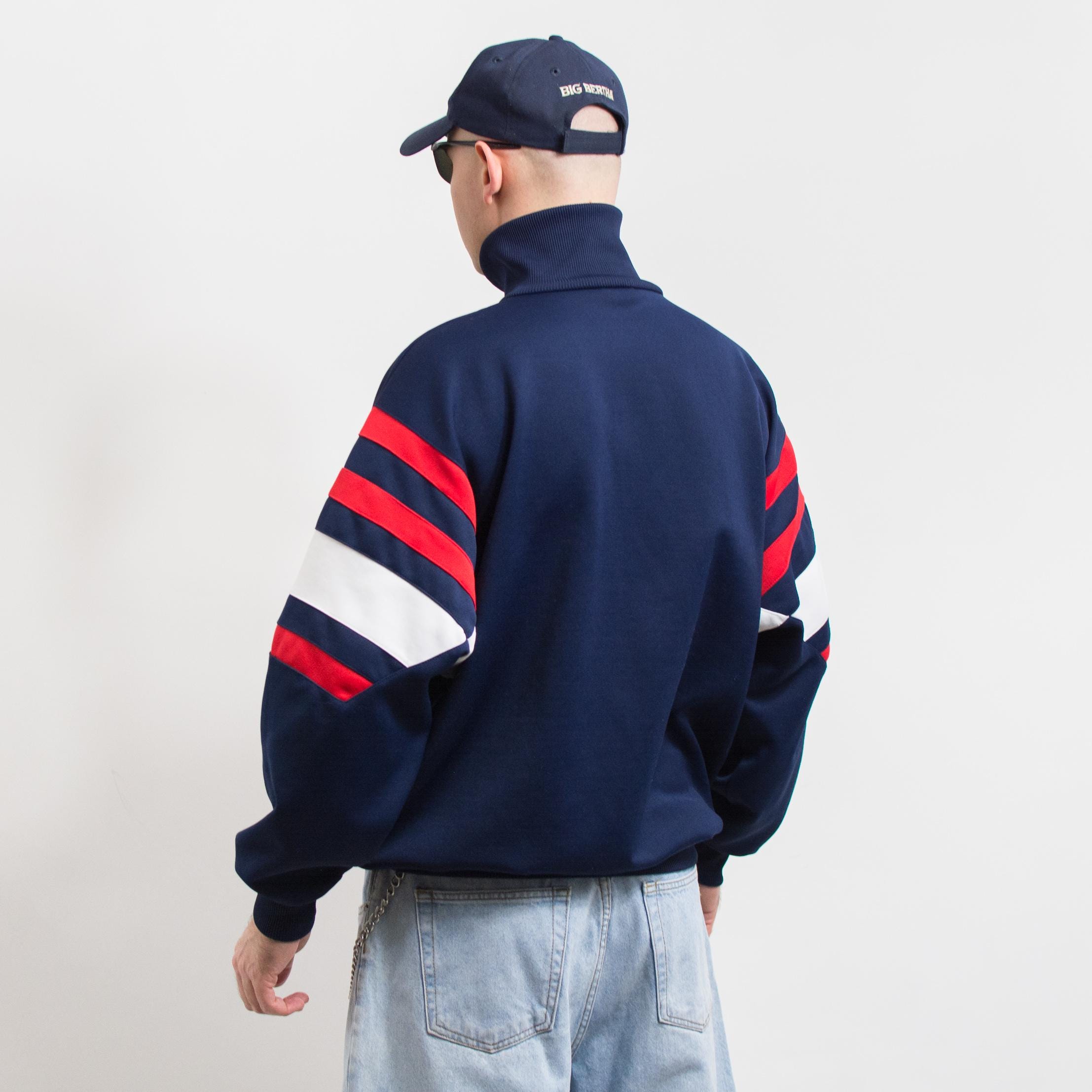 80's　adidas TRACK JACKET ADIDAS 80's Vintage Track Jacket Zip up Navy Blue Men Size