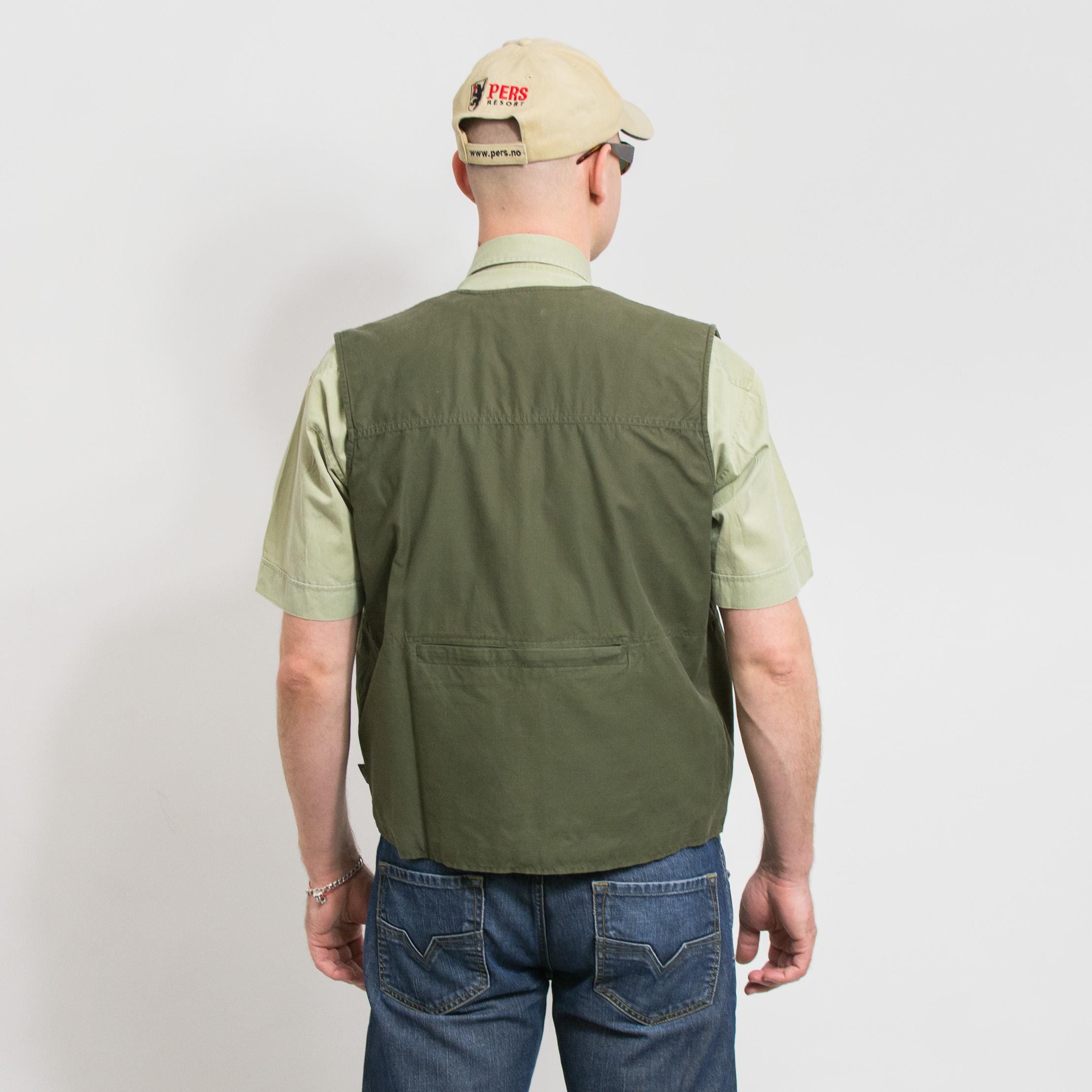 Vintage Cargo Vest Green Utility Top Military Men Size M/L - Etsy
