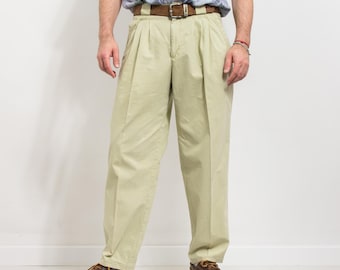 Vintage 80's pleated pants super high waist retro trousers size W34