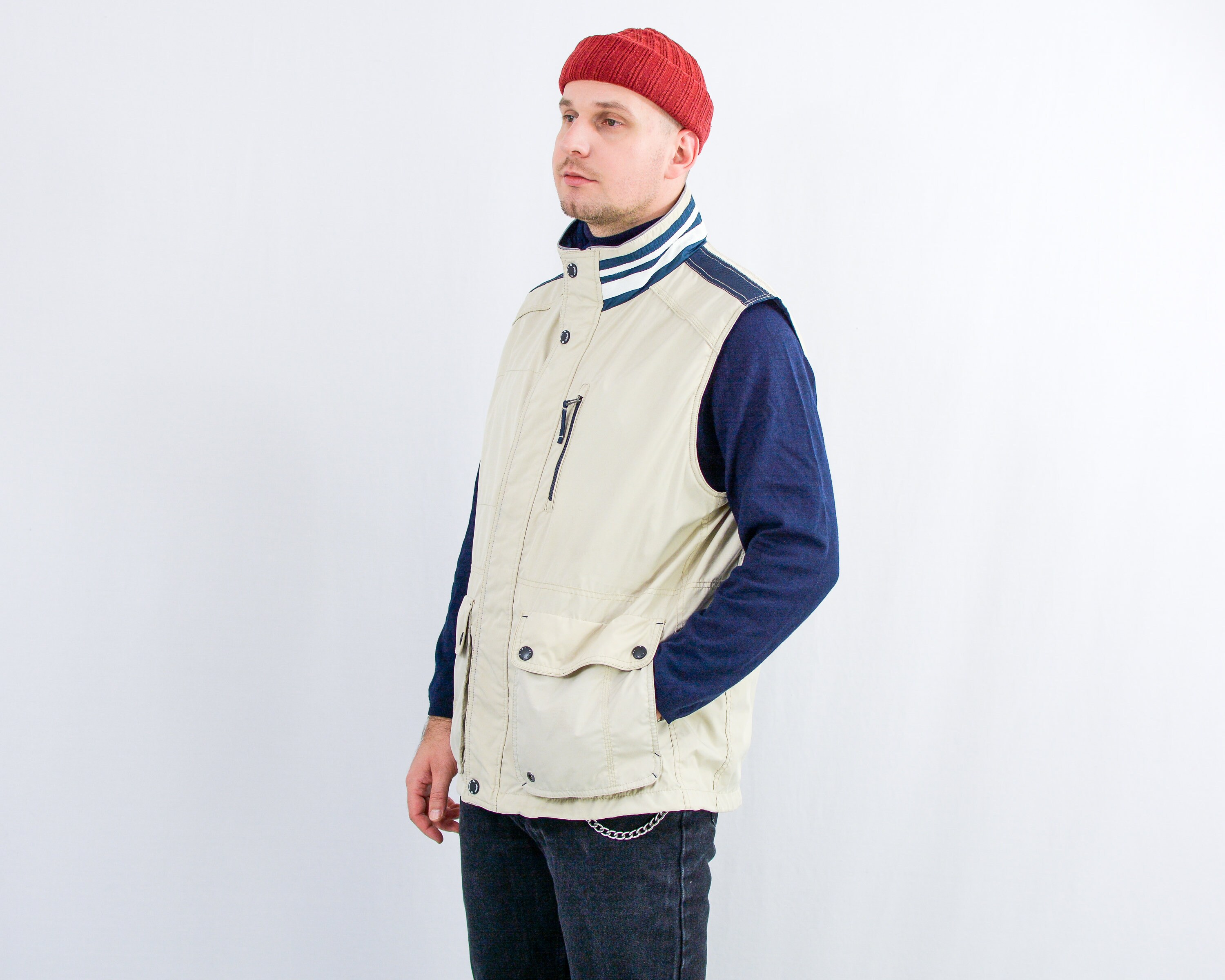 トップス Fur Liner Vest / Blue / MIKIOSAKABE Women's sleeveless jacket (K6114)