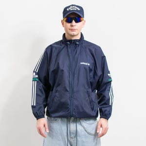 ADIDAS 80&#39;s windbreaker Vintage jacket hooded men size M