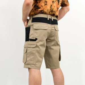 Cargo short vintage beige noir large jambe hommes Large image 1