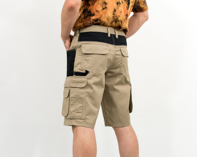 Cargo short vintage beige noir large jambe hommes Large image 1