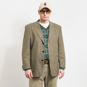 Wool and silk blazer vintage sport jacket men size L