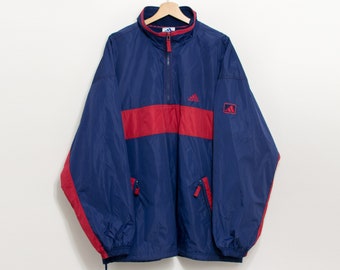 ADIDAS Windbreaker Vintage 90er Jahre Jacke Fleecefutter Männer Gr. L