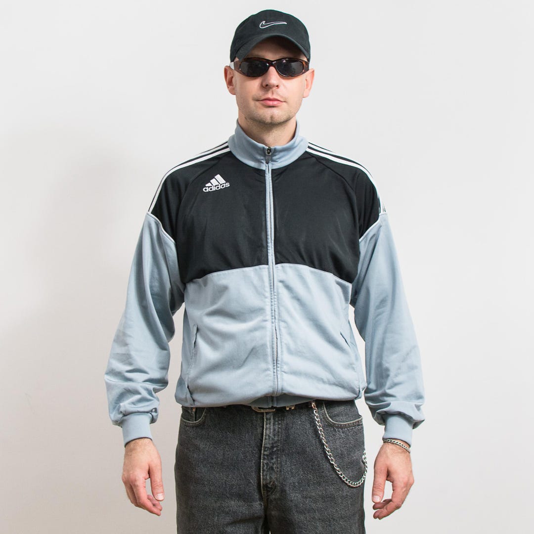 トップス Y2K old adidas velor track jacket set up ADIDAS Tracksuit Top, Vintage Y2K Track Jacket Men's M - Etsy