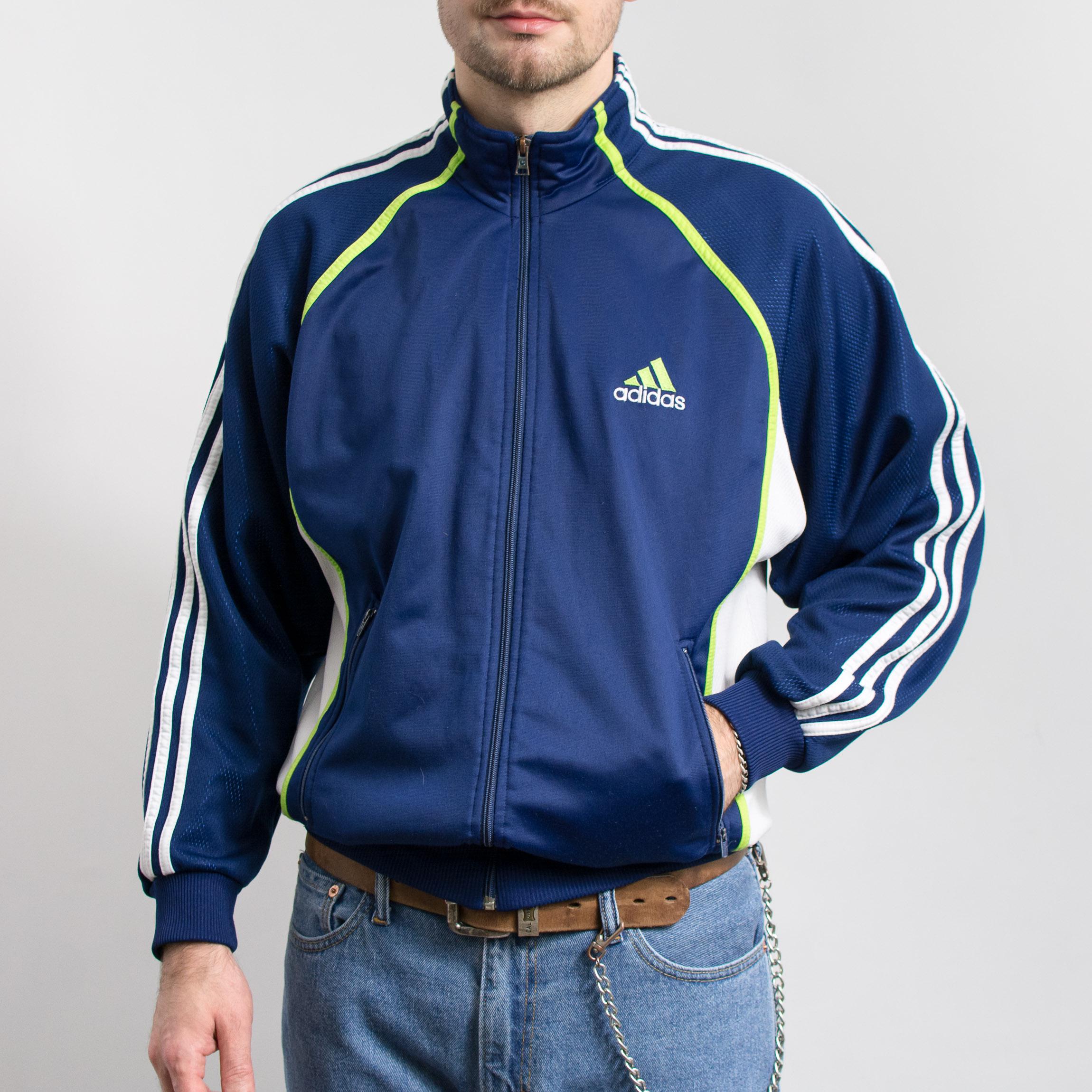 Adidas Vintage 90s Track Jacket Shiny Zip up M - Etsy