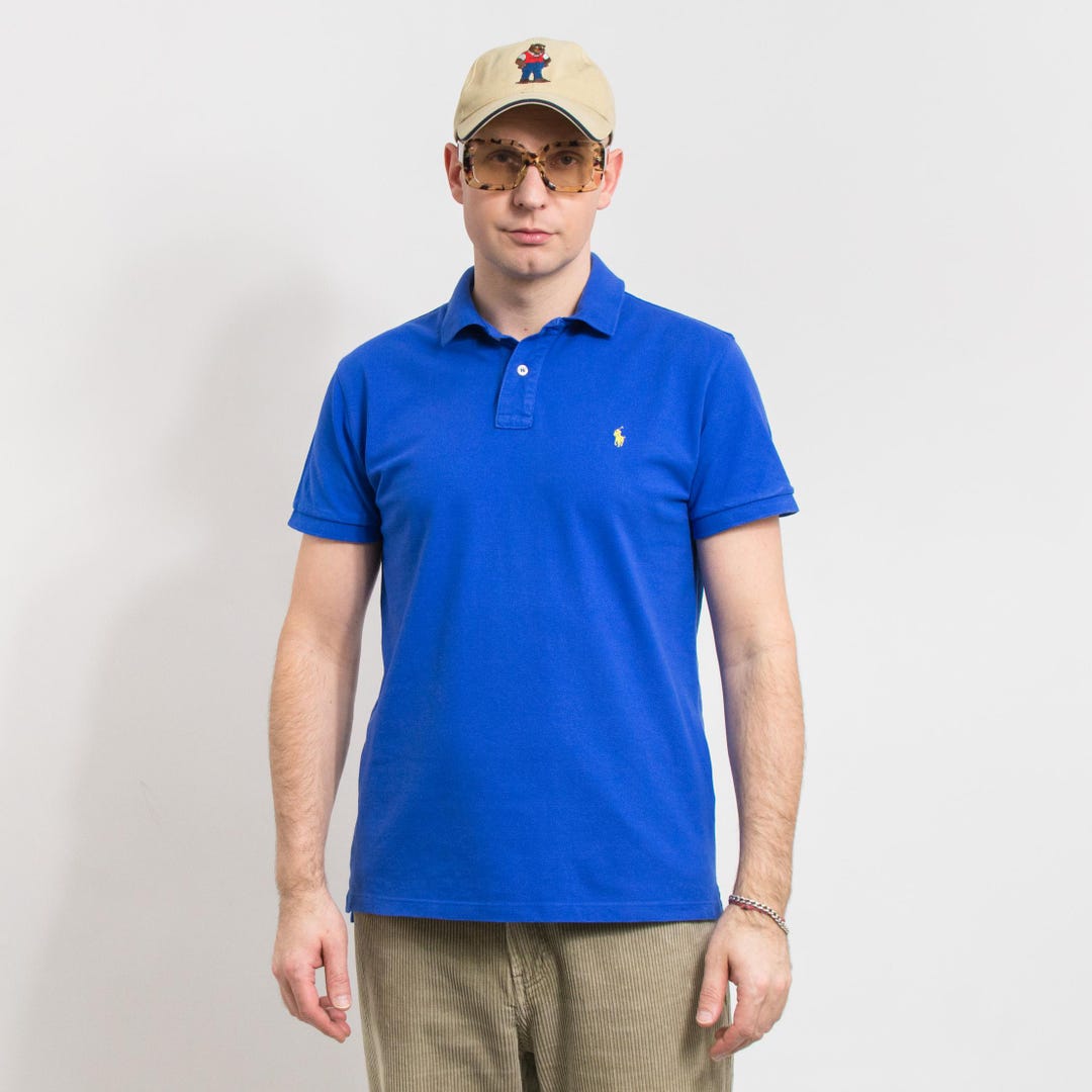 Polo Ralph Lauren Shirt Blue Short Sleeve Top Men Size L - Etsy