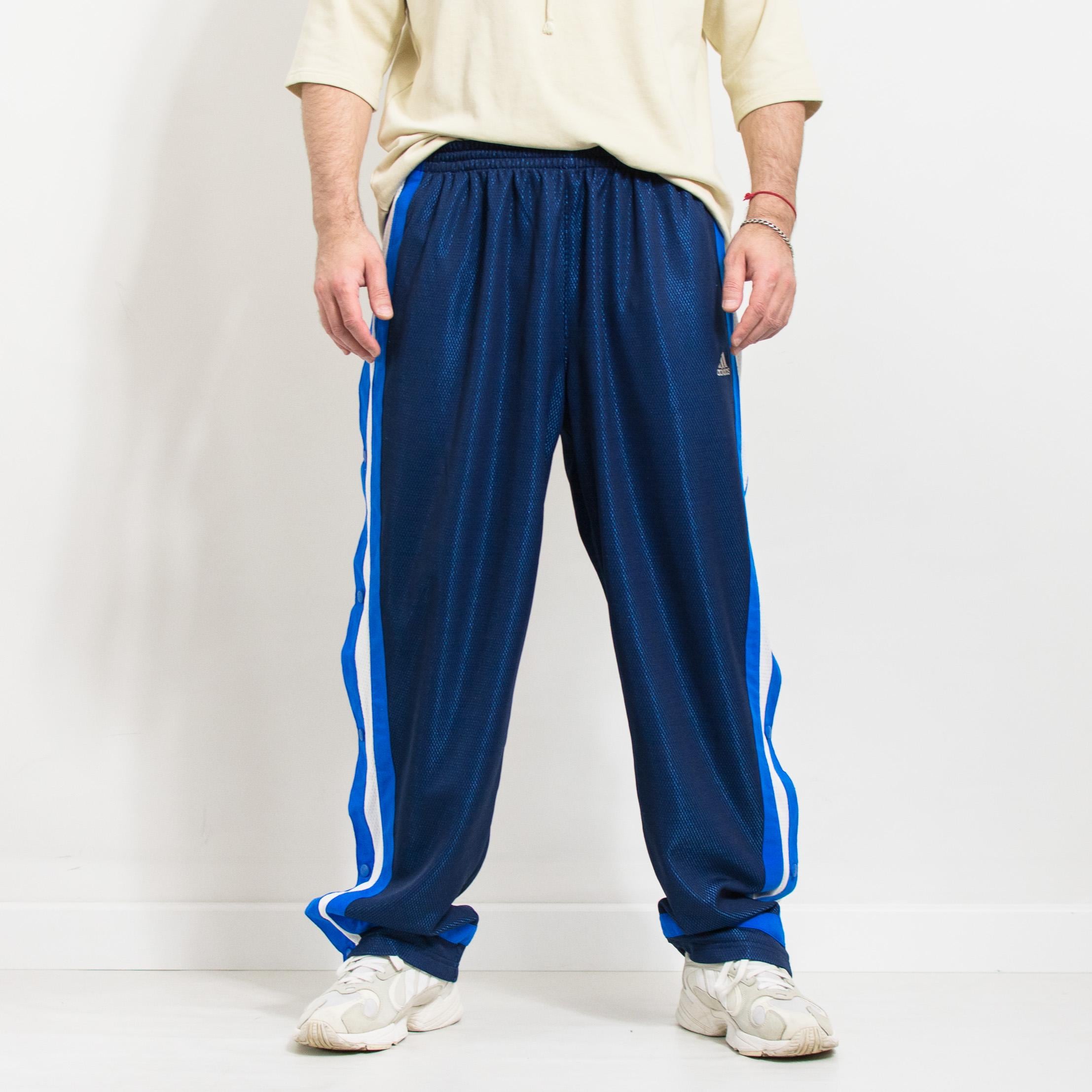 ADIDAS Track Pants 90's Snap up Vintage Basketball Sweatpants Warm