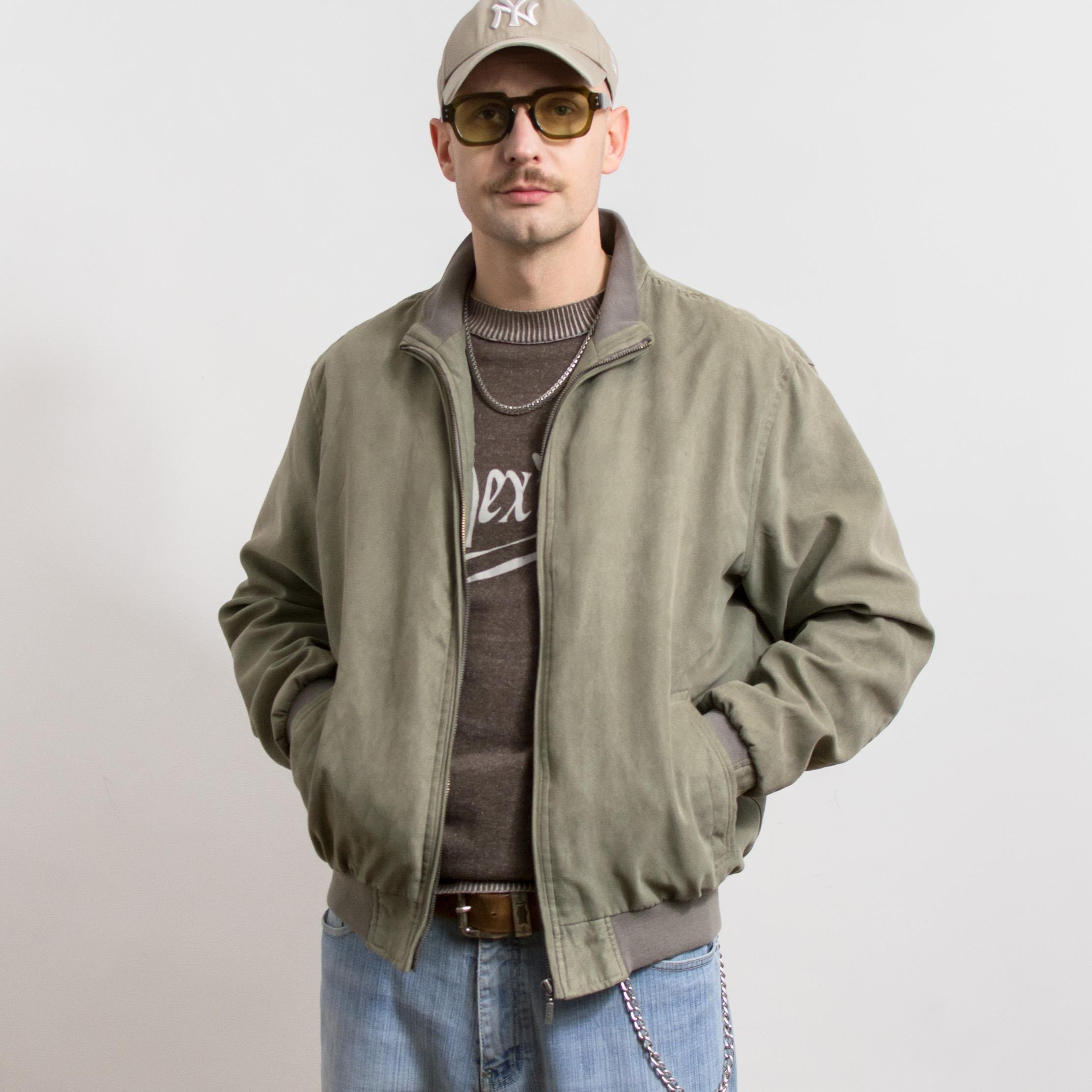 Vintage Gray Suede Look Bomber Jacket 90s Retro Men's L - Etsy Israel Vintage Gray Suede Look Bomber Jacket 90s Retro Men's L - Etsy Israel