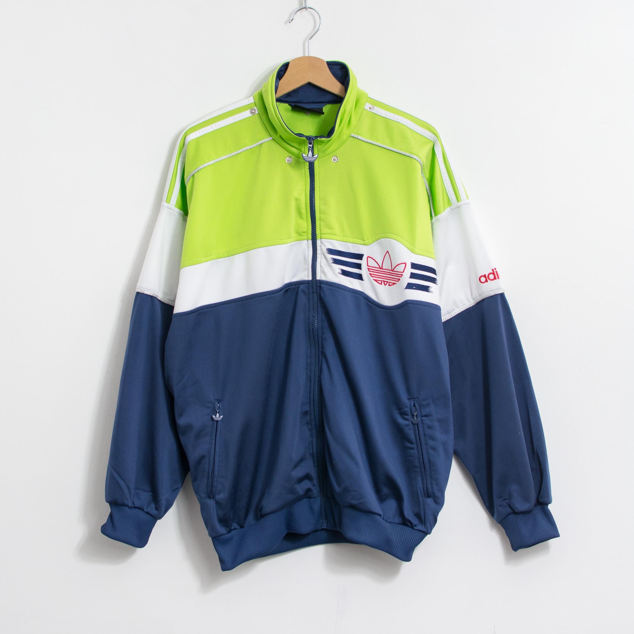 Vintage 90s Adidas Zip-up Track Jacket Colorblock L - Etsy