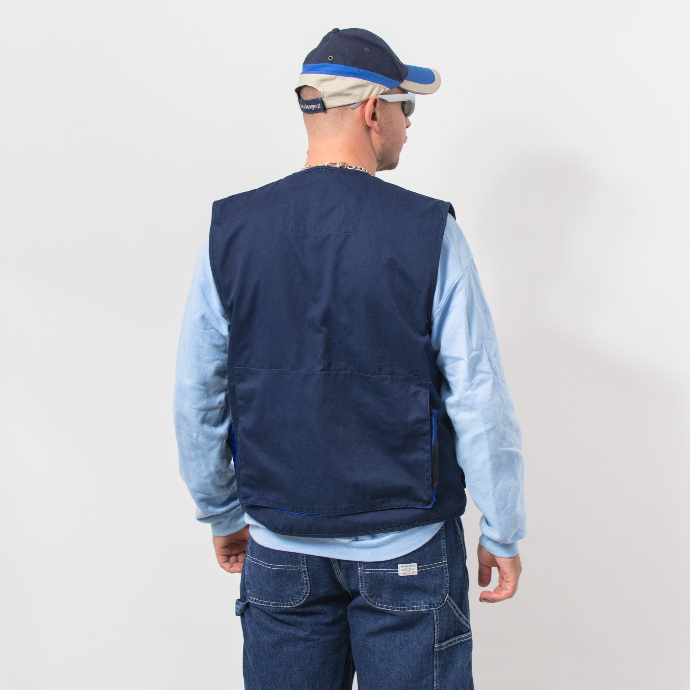 Cargo Vest Vintage Utility Top Navy Blue Men Size M Etsy UK